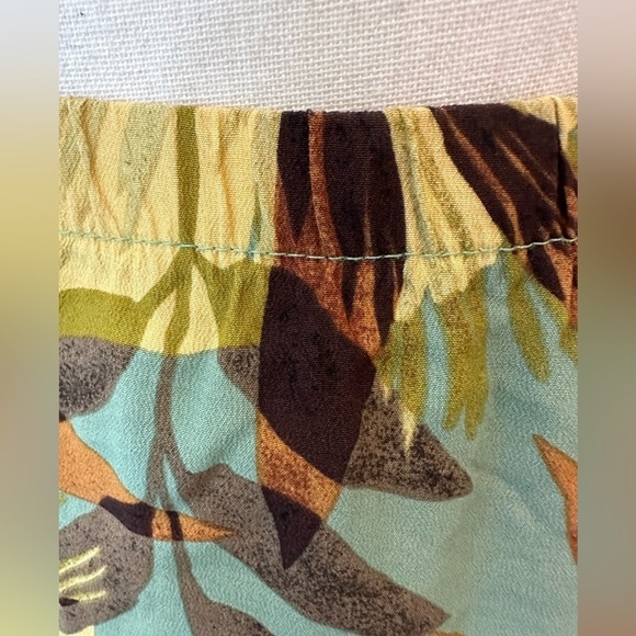 Vintage jungle print midi skirt  leaf pattern jungle slit 2XL - Picture 2 of 5